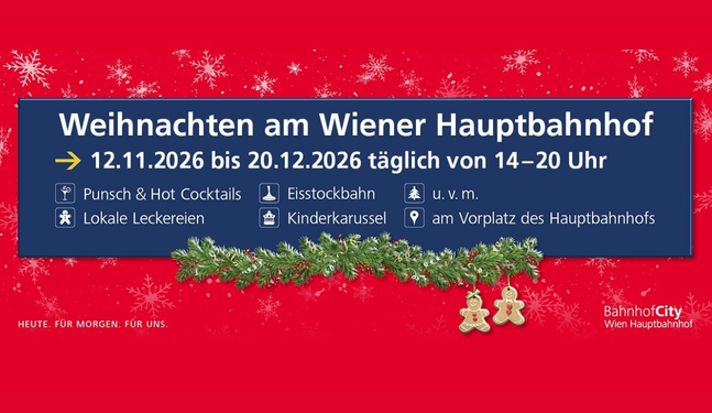 Weihnachten am Wiener Hauptbahnhof 2026