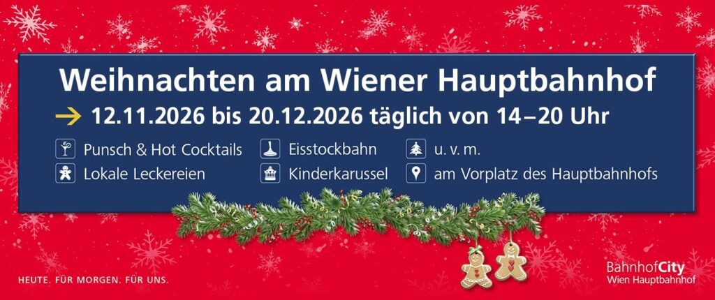 Weihnachten am Wiener Hauptbahnhof 2026